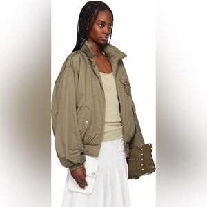 OPEN YY Khaki Cotton Cargo Bomber Jacket